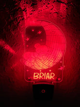 Load image into Gallery viewer, Personalized LED Teddy Bear Moon Night Light | 7 Color Changing | Plug in Night Light | Name Light | Children's Night Light | Kids Light