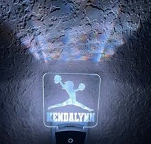 Load image into Gallery viewer, Personalized LED Cheerleader Night Light | 7 Color Changing | Plug in Night Light | Name Light | Children&#39;s Night Light | Kids Room Light