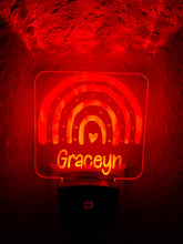 Load image into Gallery viewer, Personalized LED Rainbow Night Light | 7 Color Changing | Plug in Night Light | Name Light | Children's Night Light | Kids Room Light