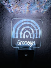 Load image into Gallery viewer, Personalized LED Rainbow Night Light | 7 Color Changing | Plug in Night Light | Name Light | Children's Night Light | Kids Room Light