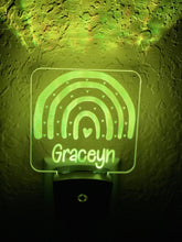 Load image into Gallery viewer, Personalized LED Rainbow Night Light | 7 Color Changing | Plug in Night Light | Name Light | Children's Night Light | Kids Room Light