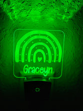 Load image into Gallery viewer, Personalized LED Rainbow Night Light | 7 Color Changing | Plug in Night Light | Name Light | Children's Night Light | Kids Room Light