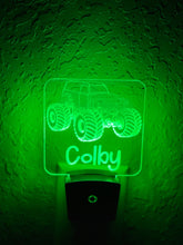 Load image into Gallery viewer, Personalized LED Monster Truck Night Light | 7 Color Changing | Plug in Night Light | Name Light | Children's Night Light | Kids Room Light