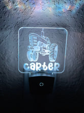 Load image into Gallery viewer, Personalized LED Tractor Night Light | 7 Color Changing | Plug in Night Light | Name Light | Children's Night Light | Kids Room Light