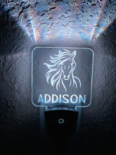 Load image into Gallery viewer, Personalized LED Horse Night Light | 7 Color Changing | Plug in Night Light | Name Light | Children's Night Light | Kids Room Light