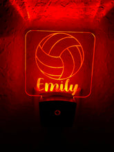 Load image into Gallery viewer, Personalized LED Volleyball Night Light | 7 Color Changing | Plug in Night Light | Name Light | Children's Night Light | Kids Room Light
