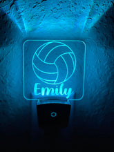 Load image into Gallery viewer, Personalized LED Volleyball Night Light | 7 Color Changing | Plug in Night Light | Name Light | Children's Night Light | Kids Room Light