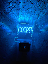 Load image into Gallery viewer, Personalized LED Styracosaurus  Dinosaur Night Light | 7 Color Changing | Plug in Night Light | Name Light | Children's Night Light