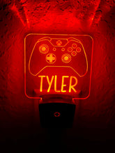 Load image into Gallery viewer, Personalized LED Xbox Controller Night Light | 7 Color Changing | Plug in Night Light | Name Light | Children's Night Light | Kids Light