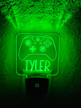 Load image into Gallery viewer, Personalized LED Xbox Controller Night Light | 7 Color Changing | Plug in Night Light | Name Light | Children's Night Light | Kids Light