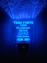 Load image into Gallery viewer, Personalized LED T-Rex Dinosaur Night Light | 7 Color Changing | Plug in Night Light | Name Light | Children's Night Light | Kids Room Light