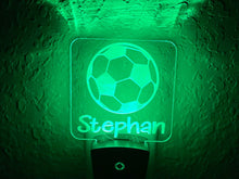 Load image into Gallery viewer, Personalized LED Soccer Ball 3D Night Light | 7 Color Changing | Plug in Night Light | Name Light | Children's Night Light | Room Light
