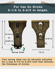 Load image into Gallery viewer, Brick Hook Clips - for Hanging Pictures, Metal Brick Hangers | Brick Fireplace Hooks for hanging decorations with out drilling into brick