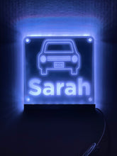Load image into Gallery viewer, Rideshare Delivery Driver Custom Name LED Window Sign | Car Driver Window LED Light Up Sign | 7 Color Changing | USB Powered