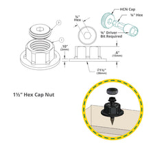 Load image into Gallery viewer, 1-1/2″ Hex Cap Nut for Wood Bracket, Ornamental Wood Ties Decorative Hex Cap Nut