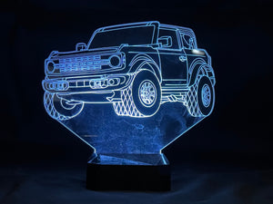 2021 Ford Bronco 3D LED Color Changing Desk Lamp, Night Light, Man Cave Light | Customizable | Rechargeable Corded or Cordless