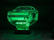 Load image into Gallery viewer, 2021 Dodge Challenger SRT 3D LED Color Changing Desk Lamp, Night Light, Man Cave Light | Customizable | Rechargeable Corded or Cordless