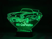 Load image into Gallery viewer, 60 Corvette Convertible 3D LED Color Changing Desk Lamp, Night Light, Man Cave Light | Customizable | Rechargeable Corded or Cordless