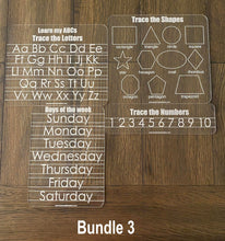 Load image into Gallery viewer, Customizable Children Acrylic Learning Boards | Dry Erase Learning Board | Reusable Personalized Boards | Preschool | Education Supplies