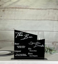 Load image into Gallery viewer, Acrylic Angled Bar Sign | Custom Bar Sign | Bar and Menu Sign | Signature Drinks Custom Sign
