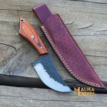 Load image into Gallery viewer, Handcrafted Fixed Blade Skinner Knife with Durable Pakka Wood Handle-0031