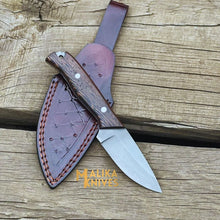 Load image into Gallery viewer, Handmade Straight Edge Skinner Knife with Wenge Wood Handle-0032