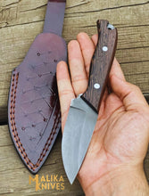 Load image into Gallery viewer, Handmade Straight Edge Skinner Knife with Wenge Wood Handle-0032