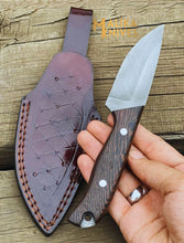 Load image into Gallery viewer, Handmade Straight Edge Skinner Knife with Wenge Wood Handle-0032