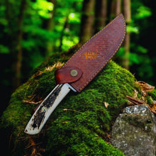 Load image into Gallery viewer, Damascus Stag Handle Bowie Knife Full Tang