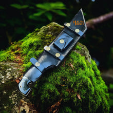 Load image into Gallery viewer, Damascus Tracker Bowie Knife Resin Handle Outdoor Sheath