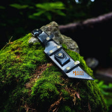 Load image into Gallery viewer, Damascus Tracker Bowie Knife Resin Handle Outdoor Sheath