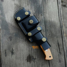 Load image into Gallery viewer, D2 Bushcraft Hunting Knife Walnut Handle
