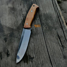 Load image into Gallery viewer, D2 Bushcraft Hunting Knife Walnut Handle