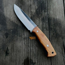 Load image into Gallery viewer, D2 Bushcraft Hunting Knife Walnut Handle