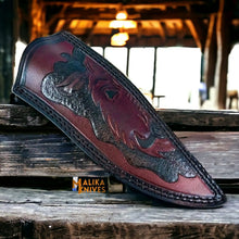 Load image into Gallery viewer, Stag Handle D2 Hunting Knife Full Tang