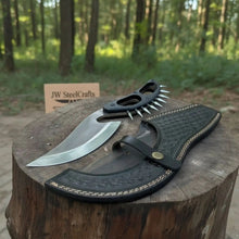 Load image into Gallery viewer, Handmade Persian-Inspired Hawkbill Knife with Black Micarta Handle Carbon Steel Blade