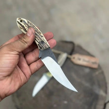 Load image into Gallery viewer, High Carbon Upswept Skinner Knife Fixed Blade Synthetic Stag Horn Handle Hunting Knife