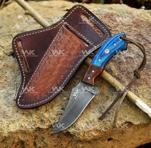 Load image into Gallery viewer, Blue &amp; Rosewood Handle Cowboy Belt Knife for Ranch Work and Collecting