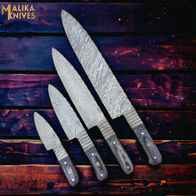 Load image into Gallery viewer, High-quality Damascus kitchen knife set for versatile use-0209