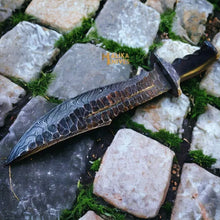 Load image into Gallery viewer, Handforged Damascus Bowie Knife Micarta Handle