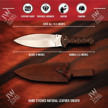 Load image into Gallery viewer, Handcrafted J2 Stainless Steel Boot Knife | Pakka Wood Handle | Leather Sheath | 13.5" Hunting Blade