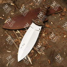Load image into Gallery viewer, Handcrafted J2 Stainless Steel Boot Knife | Pakka Wood Handle | Leather Sheath | 13.5" Hunting Blade