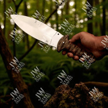 Load image into Gallery viewer, Handcrafted J2 Stainless Steel Boot Knife | Pakka Wood Handle | Leather Sheath | 13.5" Hunting Blade