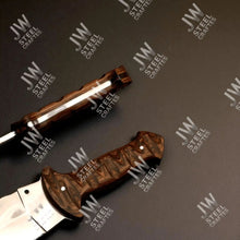 Load image into Gallery viewer, Handcrafted J2 Stainless Steel Boot Knife | Pakka Wood Handle | Leather Sheath | 13.5" Hunting Blade