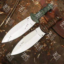 Load image into Gallery viewer, Handcrafted J2 Stainless Steel Boot Knife | Pakka Wood Handle | Leather Sheath | 13.5" Hunting Blade