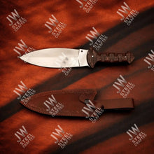 Load image into Gallery viewer, Handcrafted J2 Stainless Steel Boot Knife | Pakka Wood Handle | Leather Sheath | 13.5" Hunting Blade