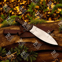 Load image into Gallery viewer, Handcrafted J2 Stainless Steel Boot Knife | Pakka Wood Handle | Leather Sheath | 13.5" Hunting Blade