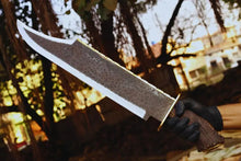 Load image into Gallery viewer, Handmade 1095 Carbon Steel Bowie Knife with Antler Handle &amp; Leather Sheath