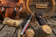 Load image into Gallery viewer, Backwoods Trapper Knife Two Blade Pink Bone Handle Steel Bolster Slip Joint