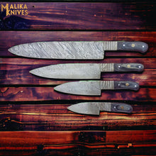 Load image into Gallery viewer, High-quality Damascus kitchen knife set for versatile use-0209